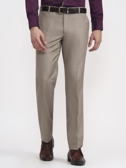 Jadeblue Beige Rayon Regular Fit Trousers-picture-46