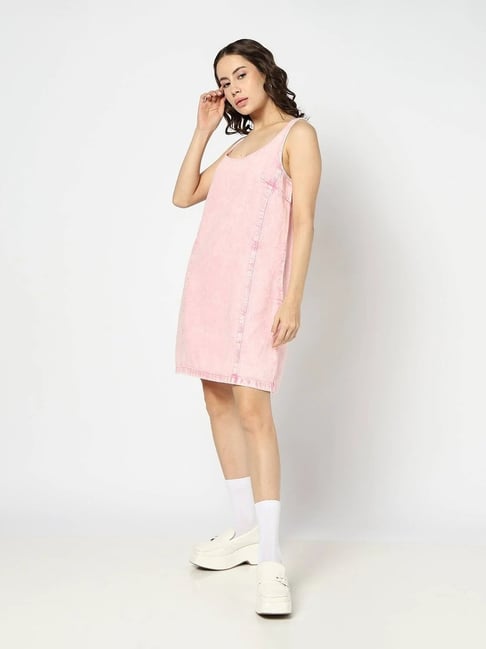 GAP Pink Solid Sleeveless Dress