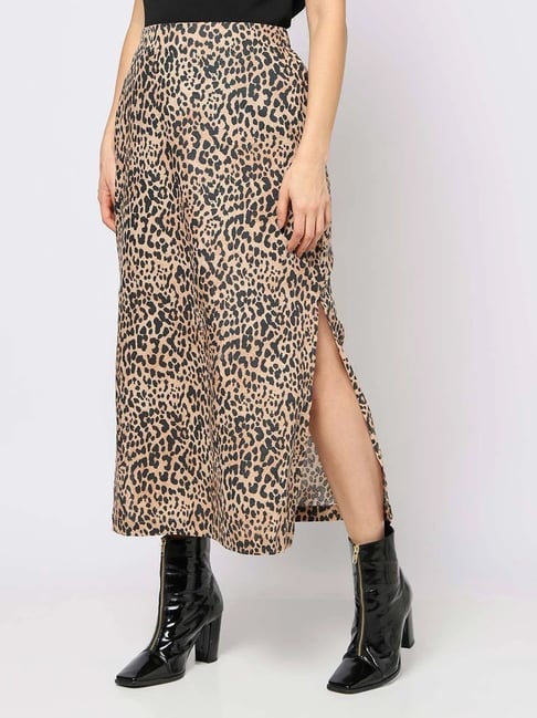 GAP Brown Animal Print Skirt