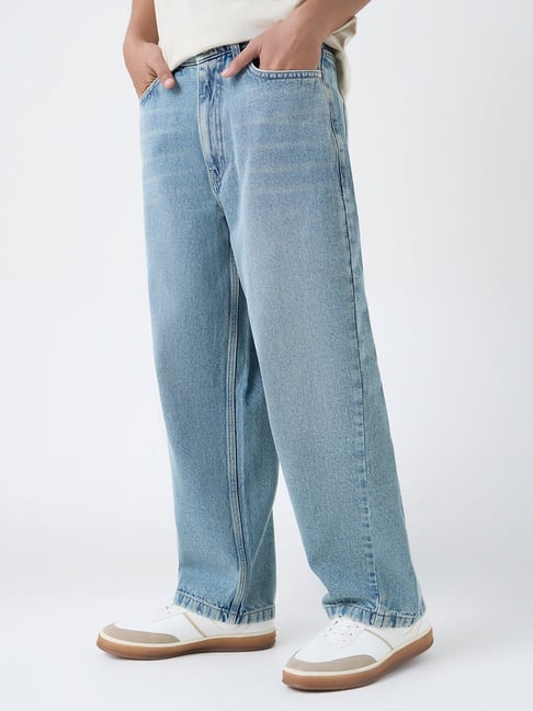 Nuon by Westside Blue Faded Relaxed-Fit Mid-Rise Jeans