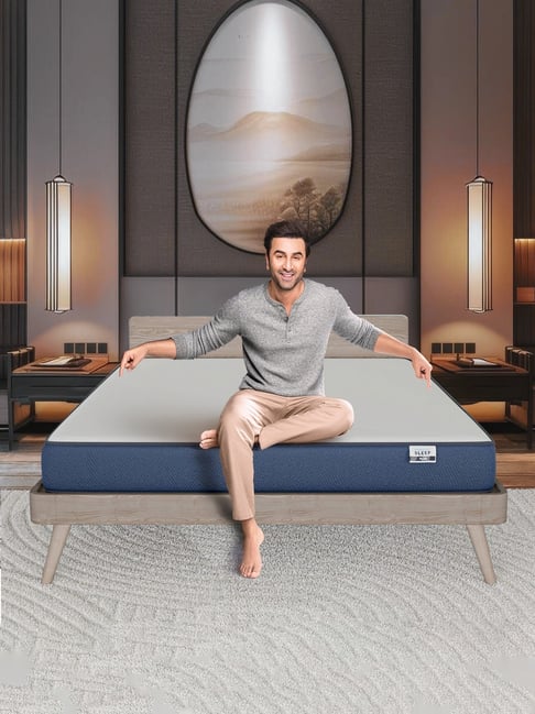 Nilkamal SLEEP Plus White & Brown Memory Foam Orthopaedic Mattress With Soft Cover