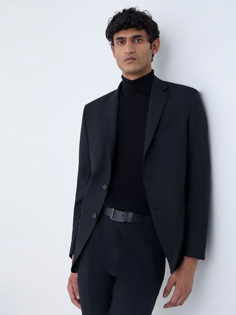 WES Formals by Westside Black Slim-Fit Blazer