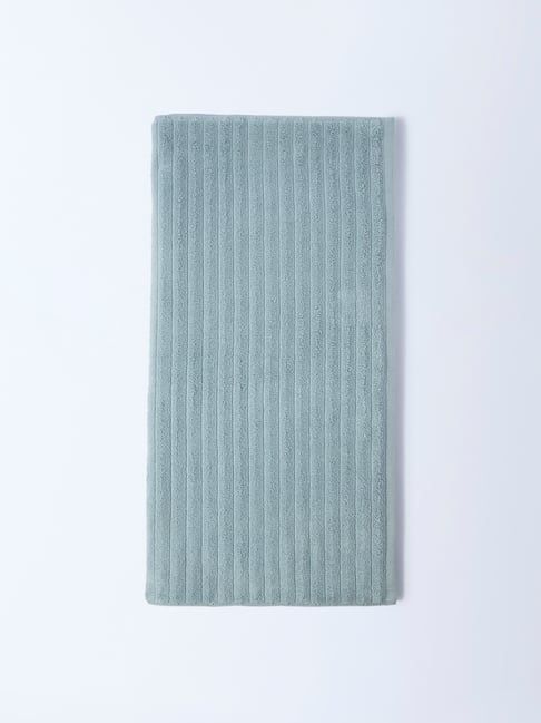 Westside Home Dusty Blue Self-Striped Bath Towel