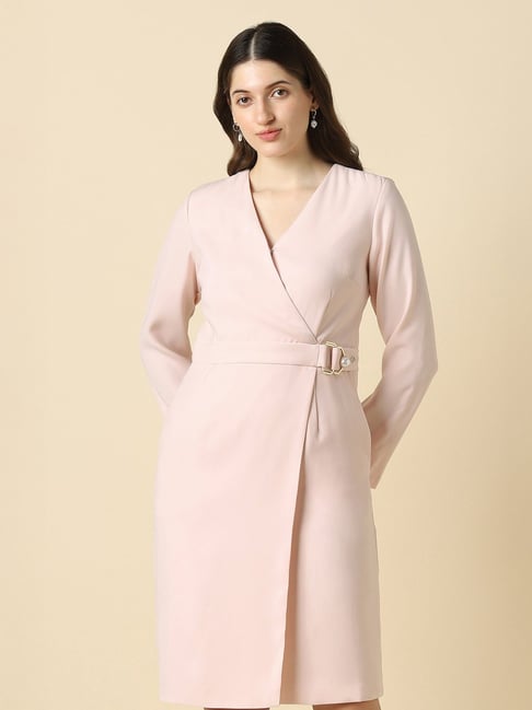 Allen Solly Pink Regular Fit Formal Dress