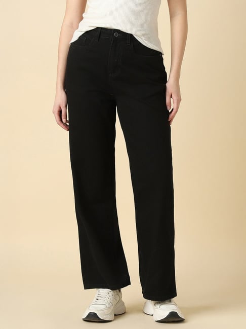 Allen Solly Black Cotton Regular Fit Jeans