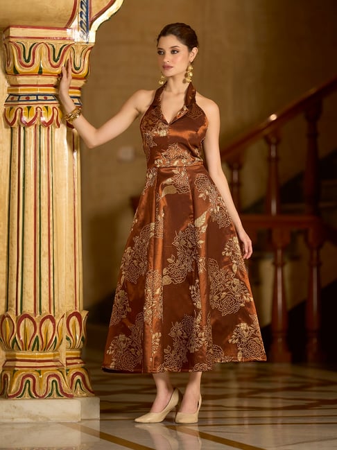 marge simpson wearing brown dress Custom One Shoulder Floral Jacquard Fishtail Evening Dress for Elegant  Events