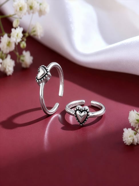 GIVA 925 Oxidised Silver Ishika Toe Rings for Women