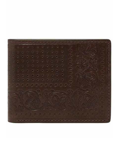Fossil Brown Derrick Small Leather Bi-Fold Wallet