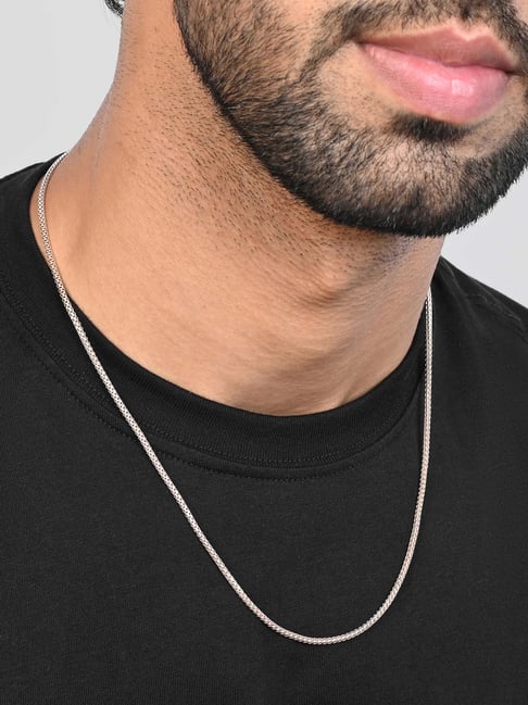 Touch925 925 Sterling Silver Rose Gold Box-Link Chain for Men