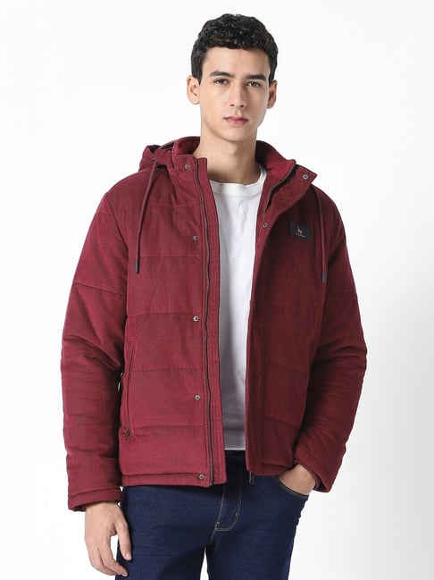 Van Heusen Maroon Cotton Regular Fit Jacket-picture-19
