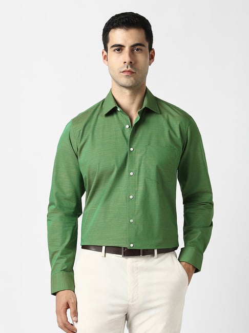 Van Heusen Green Cotton Slim Fit Shirt-picture-27
