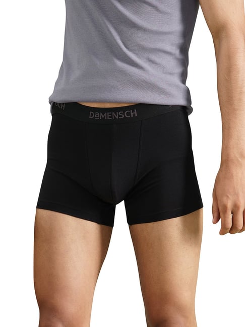 Damensch Jet Black Regular Fit Solid Trunks