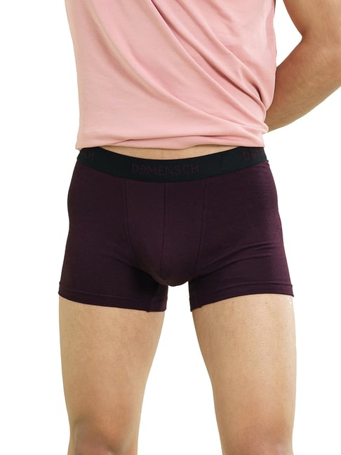 Damensch Loyal Maroon Regular Fit Solid Trunks