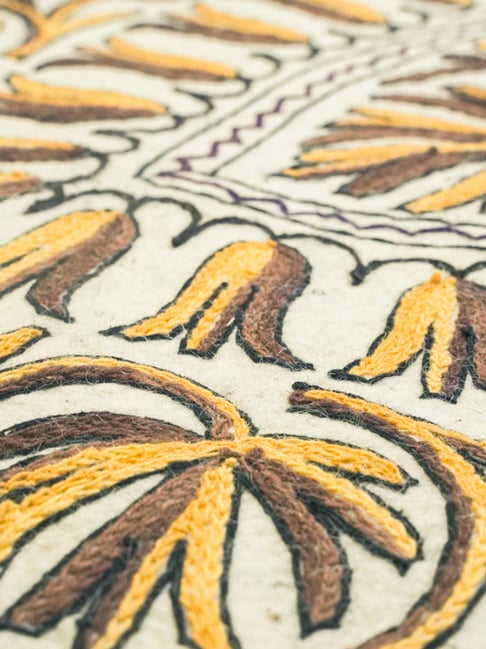 Buy Swadeh Multicolour Wool Abstract Kashmiri Namda Rug at Best