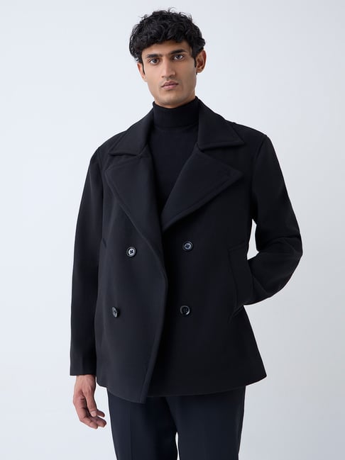 WES Formals by Westside Black Slim-Fit Coat