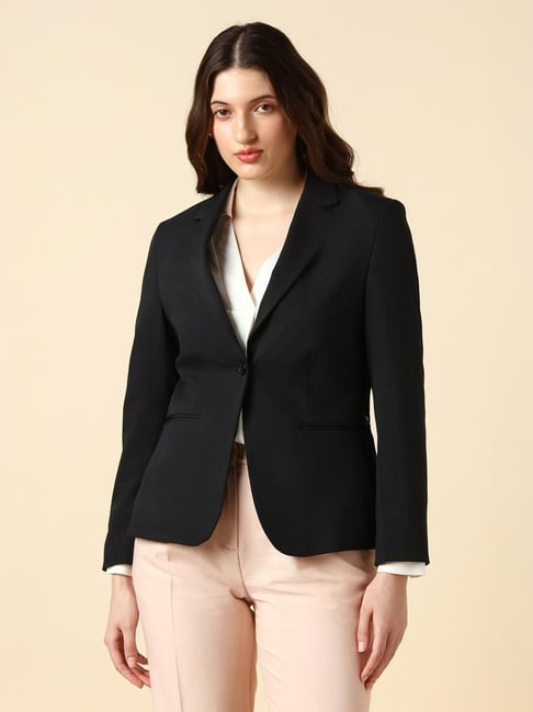Allen Solly Black Regular Fit Formal Blazer