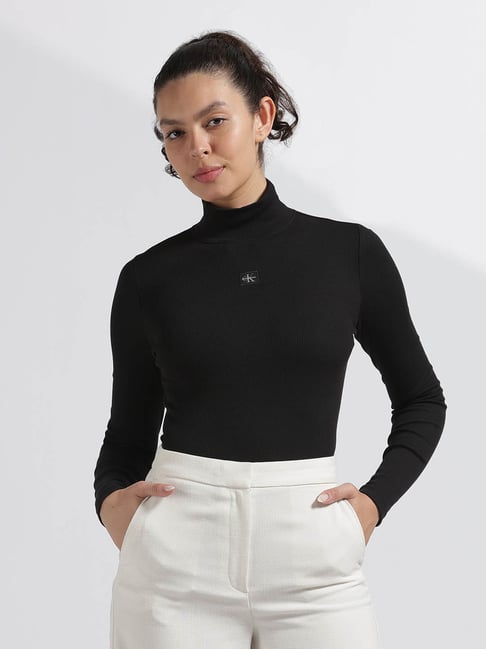 Calvin Klein Jeans Black Cotton Regular Fit T-Shirt