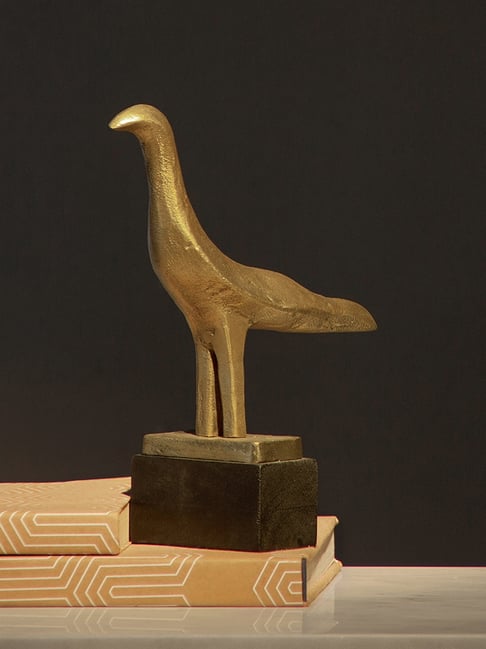 IAAH Gold Wood Monroe Bird Sculpture Art Piece-image-16