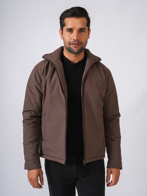 Perch Brown Regular Fit Solid Jacket-picture-32