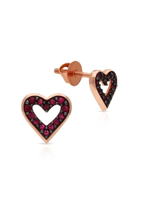 Malabar Gold and Diamonds 18k (750) Rose Gold Stud Earrings