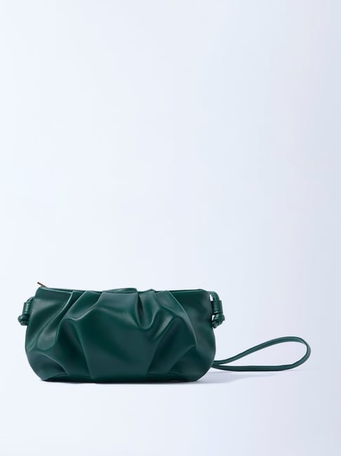Westside Green Pleated Sling Bag