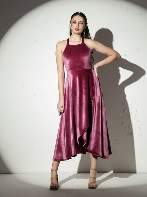 pink velvet dress bodycon NOLIE Velvet Cutout Mesh Mini Dress