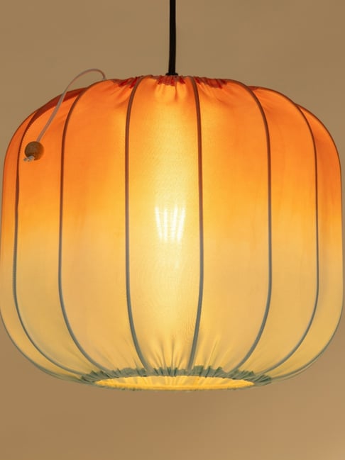 FIG Living Orange Fabric Horizon Collection Pendant Lamp
