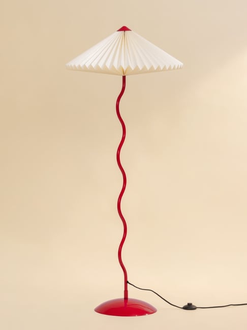 FIG Living Red Iron Wavy Floor Lamp