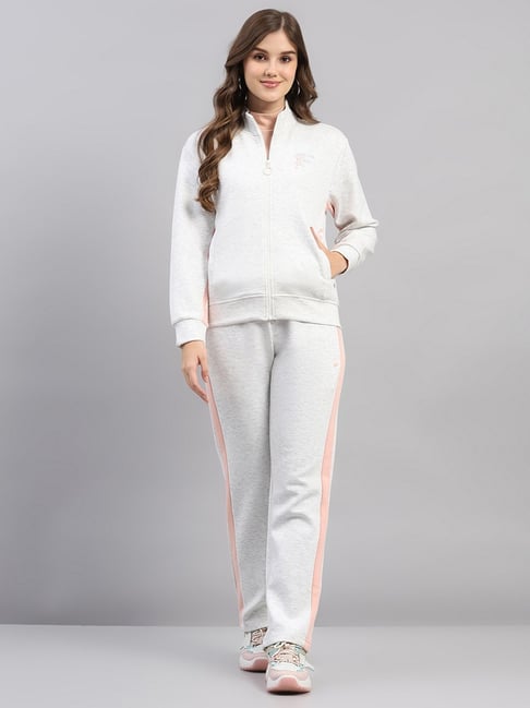Monte Carlo Off White Polyblend Printed Regular Fit Tracksuit