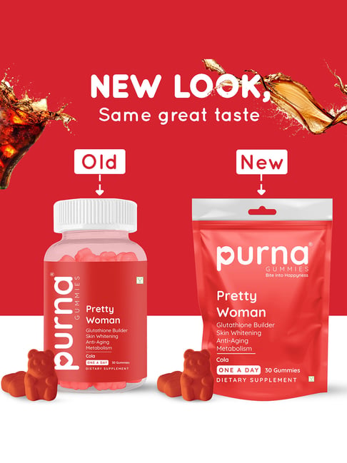 Purna Gummies Glutathione Cola Flavor Gummies For Skin Whitening and Immune Booster- 30 Gummies