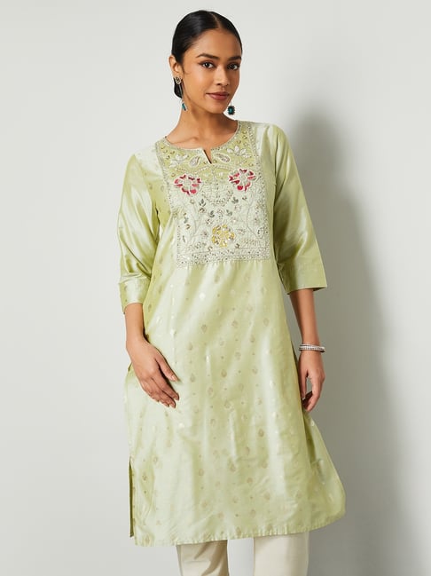 Melange by Lifestyle Sage Embroidered Kurta-picture-43