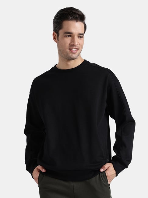 Jockey Am77 Men's Super Combed Cotton Rich Pique Sweatshirt With Ribbed Cuffs