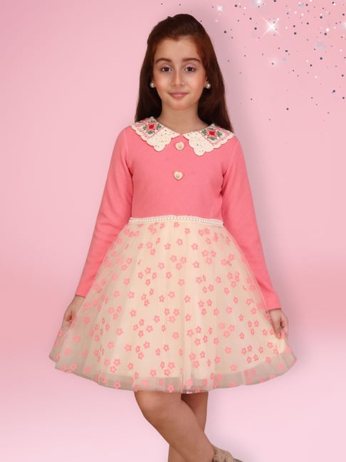 Cutecumber Coralpink Long Sleeves Dress