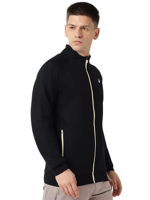 Asics Performance Black Contrast Raglan Regular Fit Track Jacket-image-4