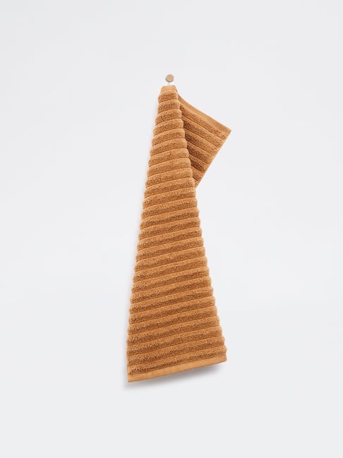 Westside Home Tan Self-Striped Hand Towel