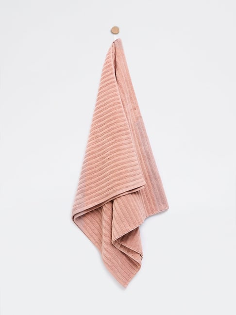 Westside Home Pink Self-Striped Bath Sheet