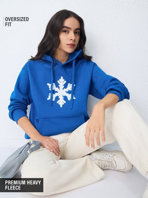 The Souled Store Tss Originals: Snowflake Women Oversized Hoodie