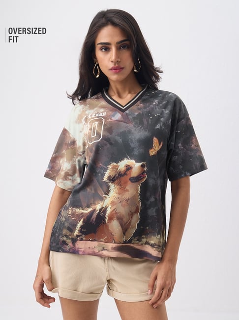 The Souled Store Pets On Prints: Dreamy Doggo Women Oversized Jersey