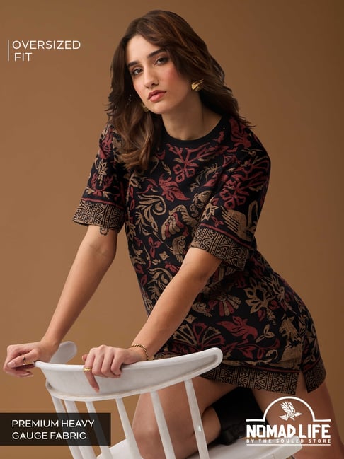 The Souled Store Nomad: Grace Women Oversized T-Shirt Dress