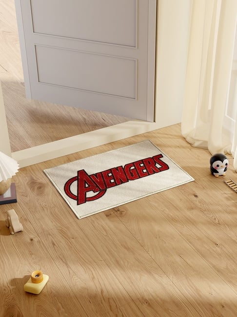 Spaces Marvel Avengers Cream Nylon Tufted Printed 1070 GSM Bath Mat