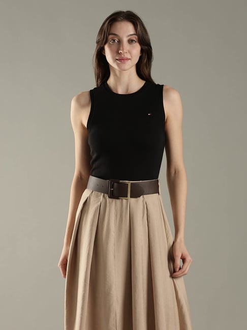 Tommy Hilfiger Black Cotton Slim Fit T-Shirt