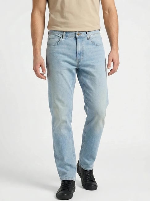 Lee Blue Mick Comfort Fit Mid Rise Heavy Fade Jeans
