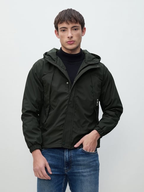 ICONIC Men Green Hooded Jacket