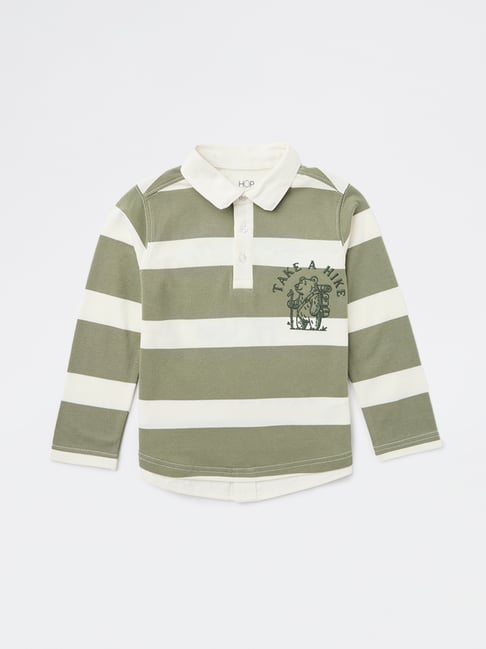 HOP Kids Boys by Westside Sage Striped Cotton Polo T-Shirt