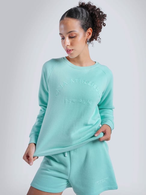 Cava Athleisure Light Green Regular Fit Sweatshirt