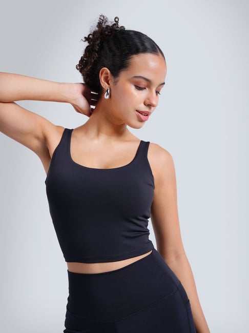 Cava Athleisure Black Nylon Sports Bra
