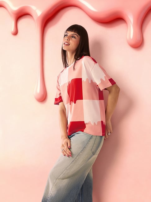 Lotto Melt Women Red Gingham T-shirt