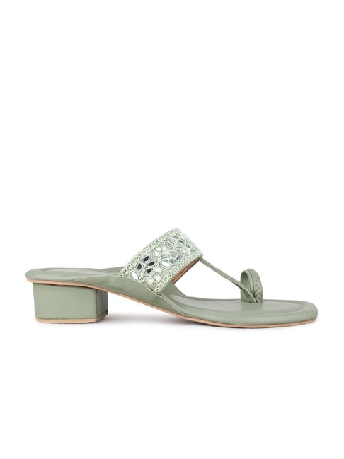 Inc.5 Women's Green Toe Ring Sandals