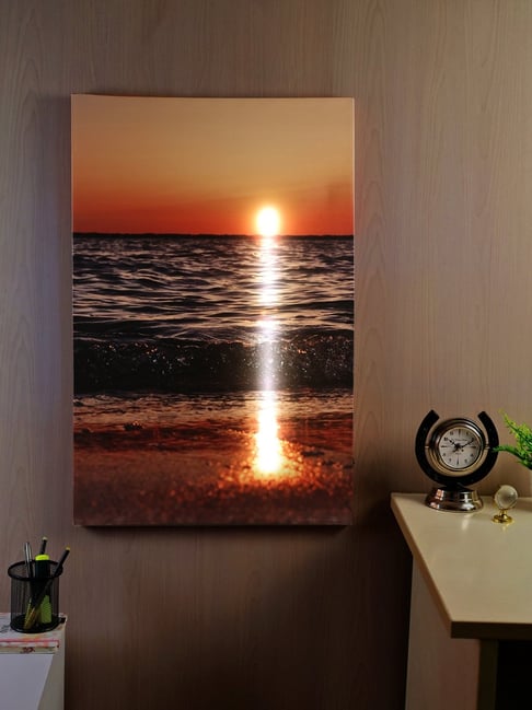 De Maison Decor Orange Canvas Sunset Led Wall Art