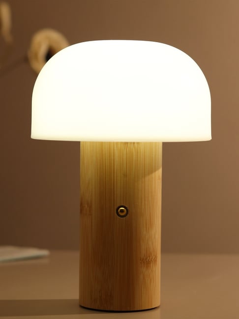 De Maison Decor Plastic & Bamboo Mush Table Lamp